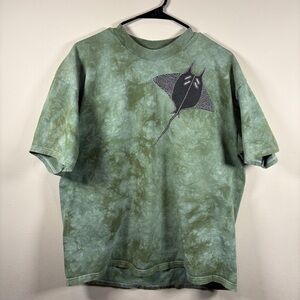 Rare VTG 1999 Hal Lee Total Cotton Tie Dye 3D Beaded Manta Ray Boxy T-Shirt